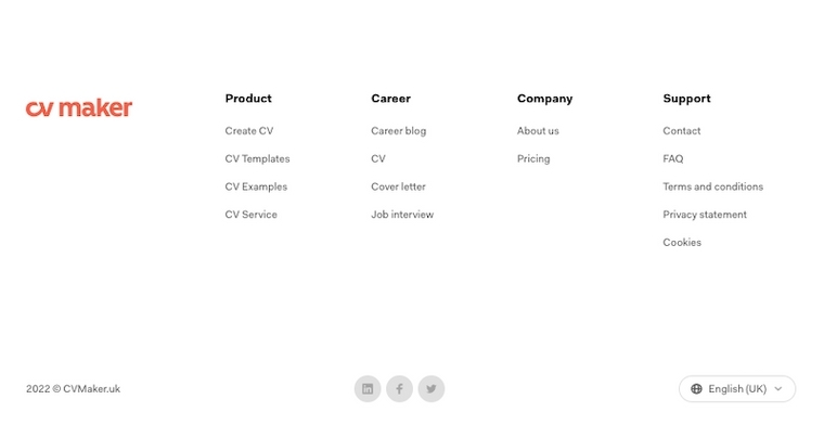 CVMaker - Footer