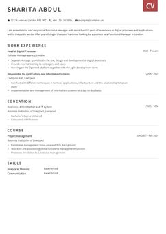 Choose template Otago and create a professional CV